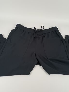 Casual Drawstring Dress Pants in Black Size Large